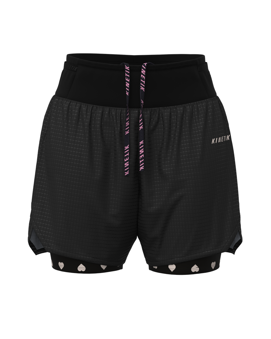 AEROK ULTRA TRAIL HEARTRUNNEUSE BLACK - Shorts trail-running - 2 - kinetik-adrenalink