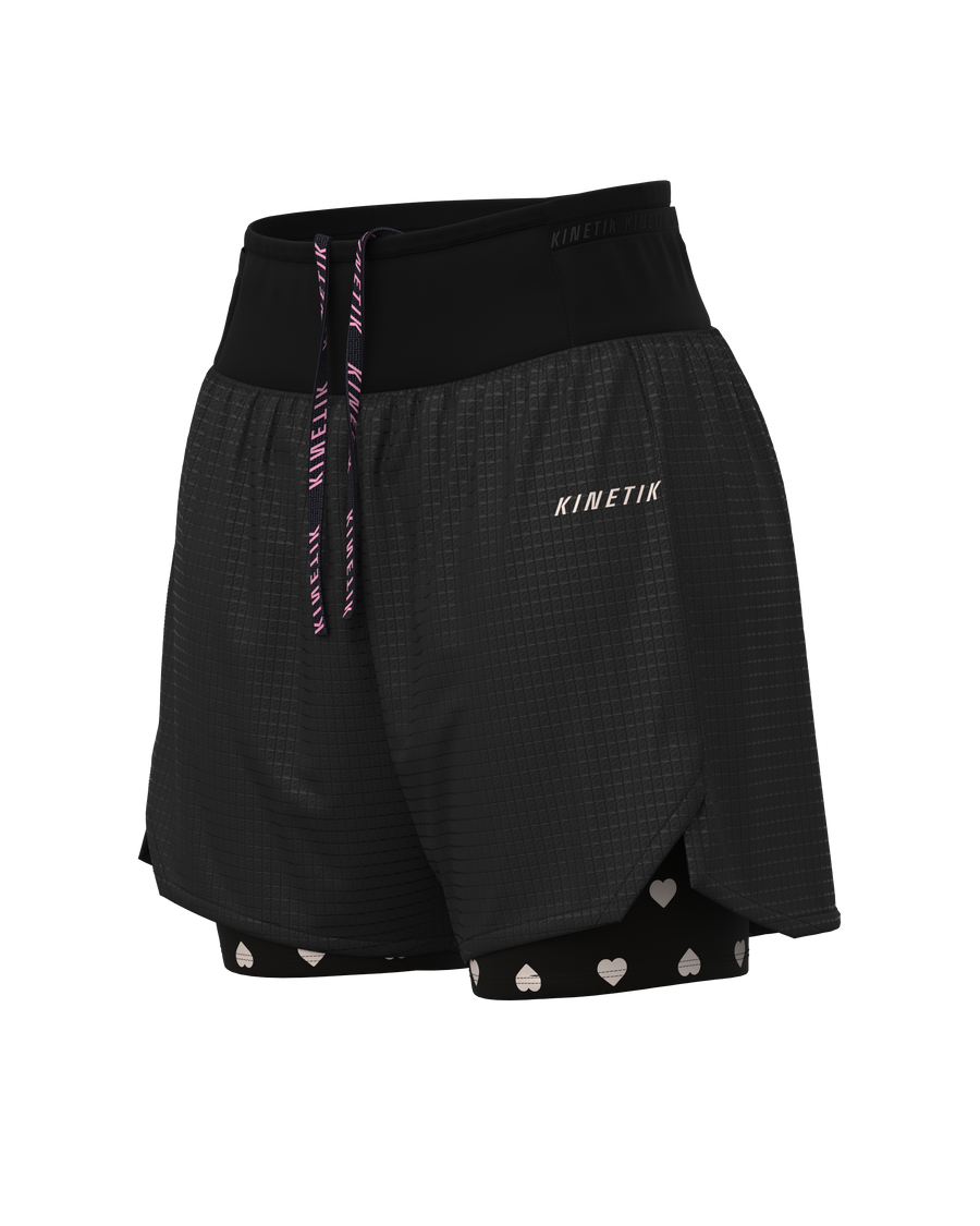 AEROK ULTRA TRAIL HEARTRUNNEUSE BLACK - Shorts trail-running - 1 - kinetik-adrenalink