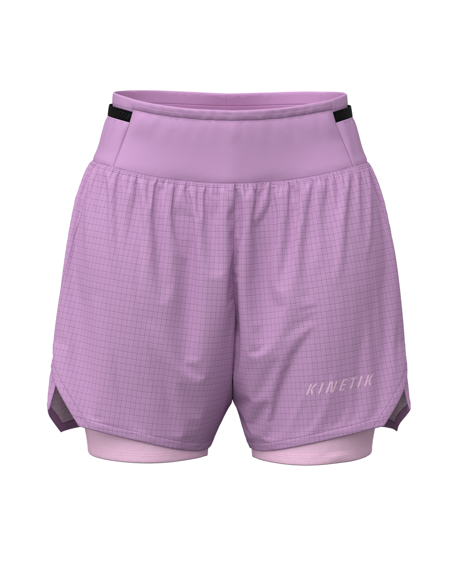AEROK ULTRA TRAIL PINK GLO-Shorts-short avec cuissard femme trail running-kinetik-adrenalink