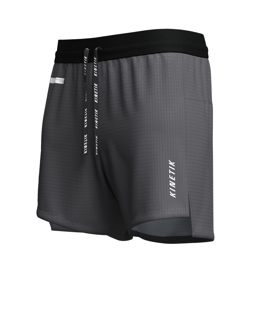 AEROK 6 MEN SAA GREY - Shorts trail-running - 1 - kinetik-adrenalink