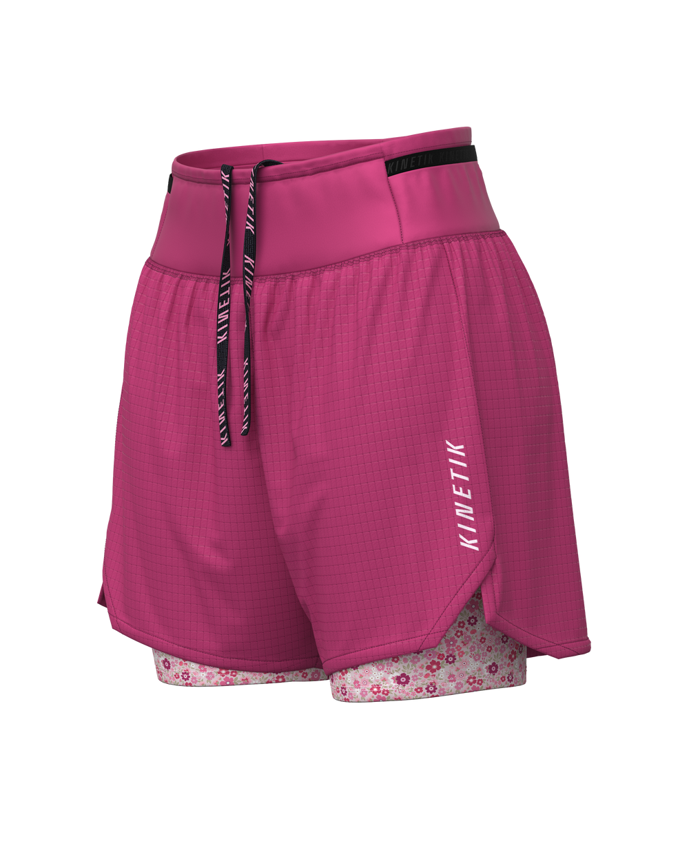 AEROK ULTRA TRAIL FLORAL MELLOW ROSE-Shorts-short avec cuissard femme trail running-kinetik-adrenalink