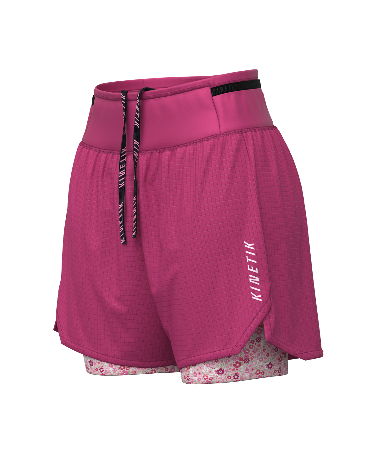 AEROK ULTRA TRAIL FLORAL MELLOW ROSE-Shorts-short avec cuissard femme trail running-kinetik-adrenalink