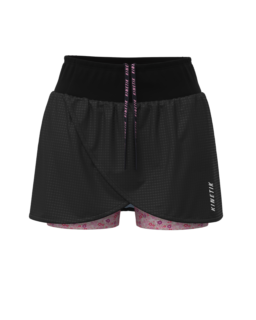 AEROK SKIRT FLORAL BLACK-Jupes-sShort jupe trail-running femme-kinetik-adrenalink