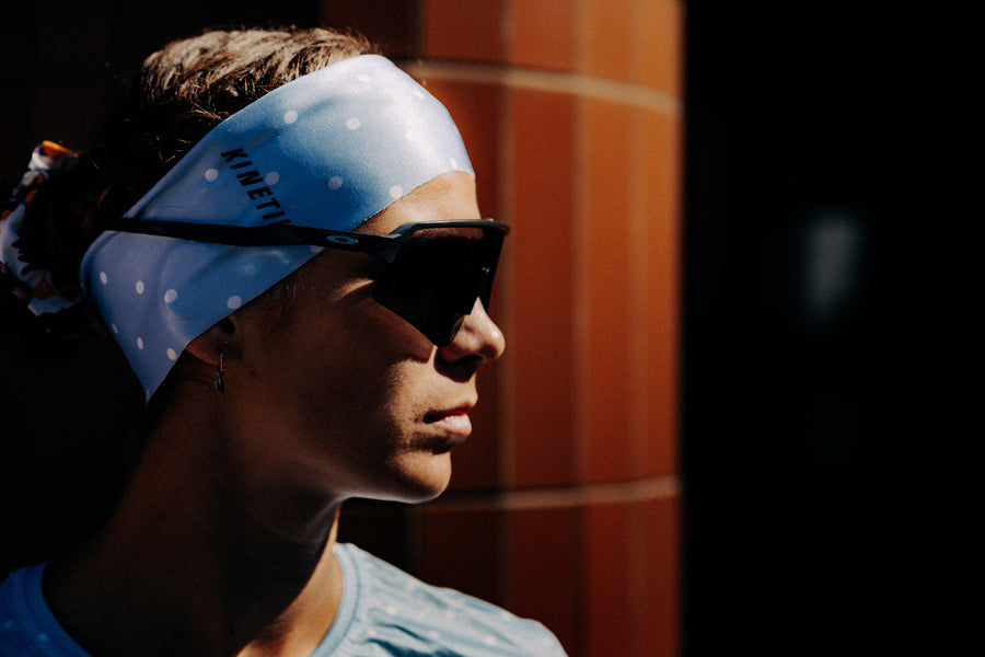 HEADBAND RETRO DOTY BLUSH BLUE - Bandeaux trail-running - 2 - kinetik-adrenalink