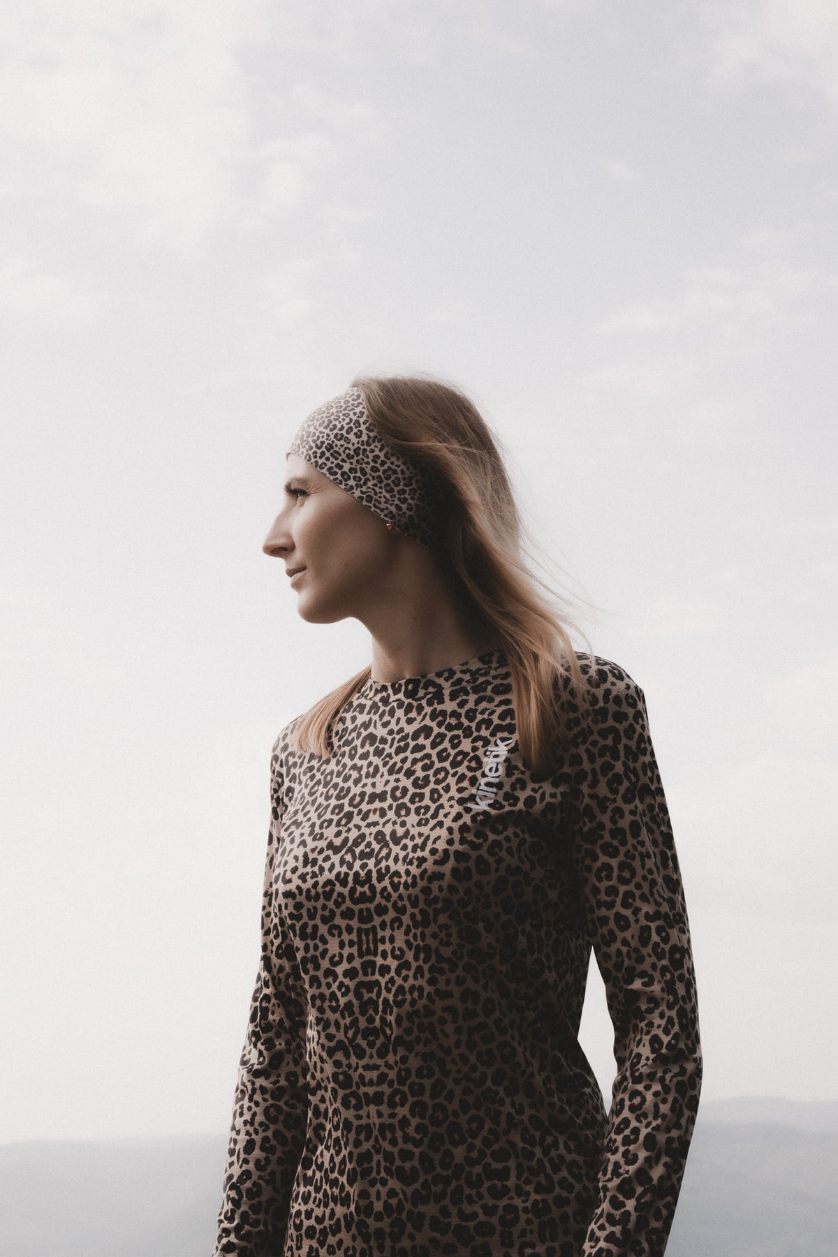 FALKON LS LEOPARD X MARINIERE - - Maillot manches longues femme trail-running - kinetik-adrenalink