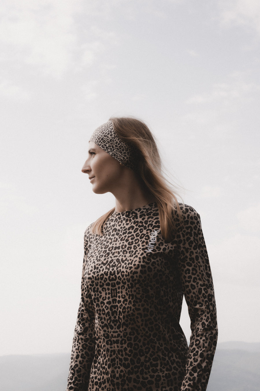 FALKON LS LEOPARD X MARINIERE - - Maillot manches longues femme trail-running - kinetik-adrenalink