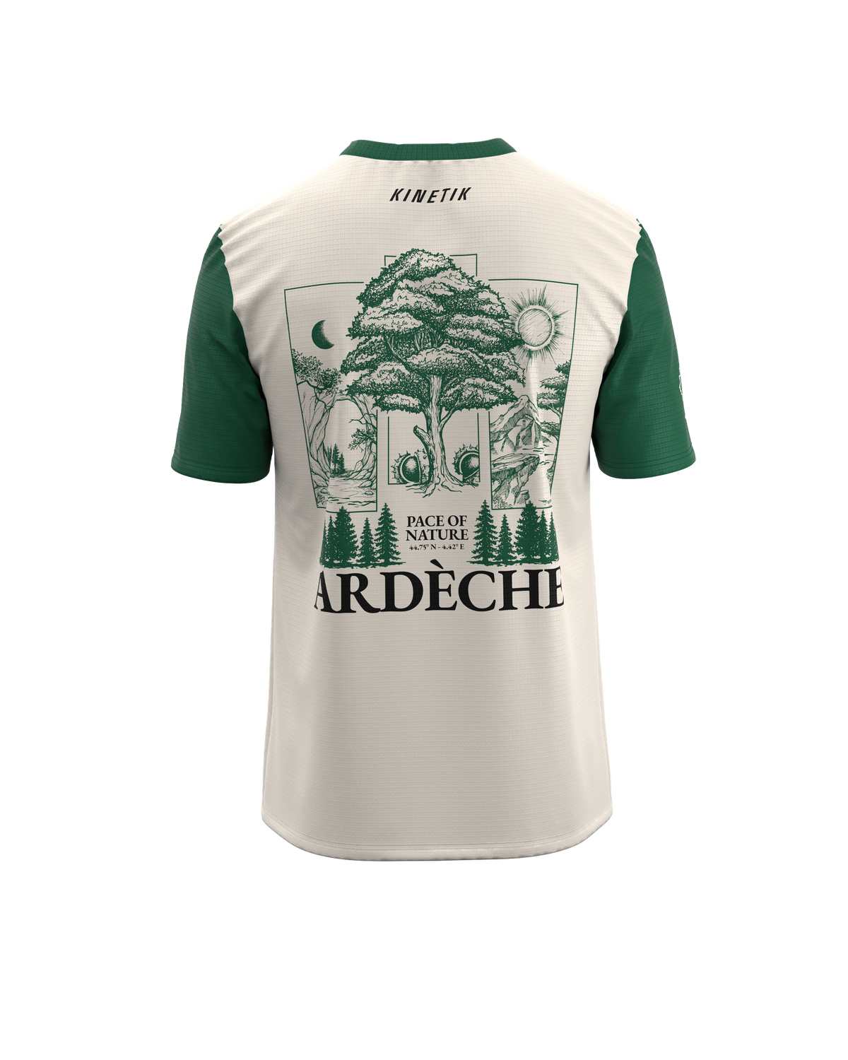 FALKON MEN ARDECHE GREEN-maillot manches courtes trail-running homme-kinetik-adrenalink