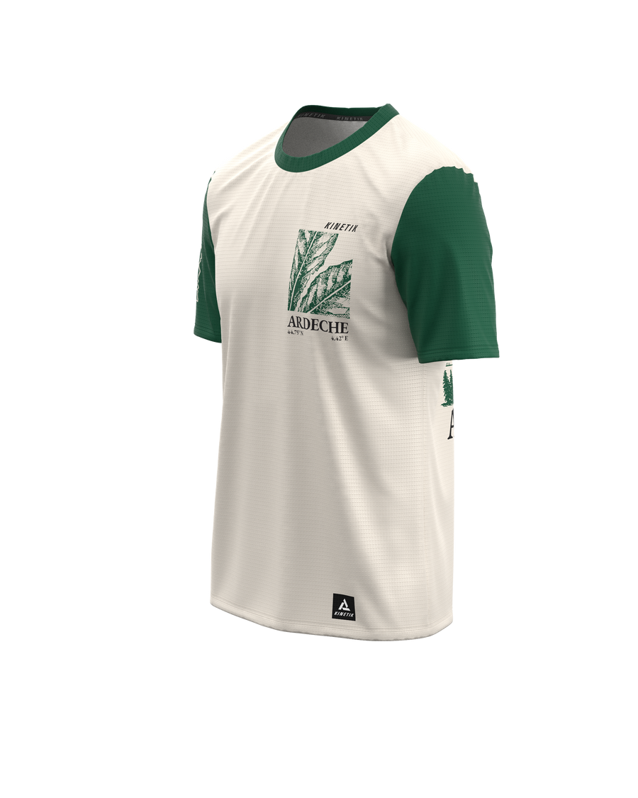 FALKON MEN ARDECHE GREEN-maillot manches courtes trail-running homme-kinetik-adrenalink