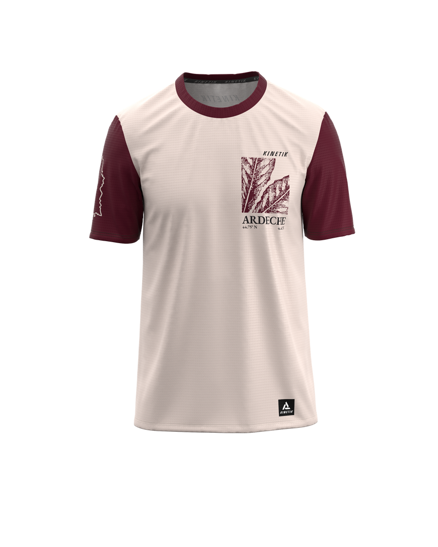 FALKON MEN ARDECHE BORDEAUX-maillot manches courtes trail-running homme-kinetik-adrenalink