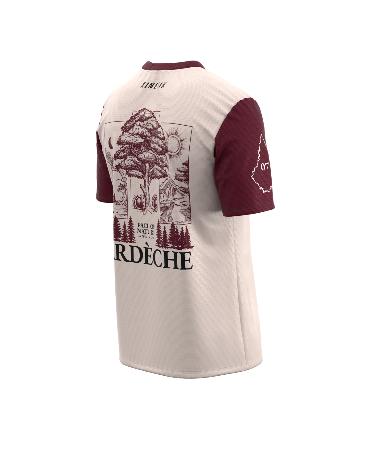 FALKON MEN ARDECHE BORDEAUX-maillot manches courtes trail-running homme-kinetik-adrenalink