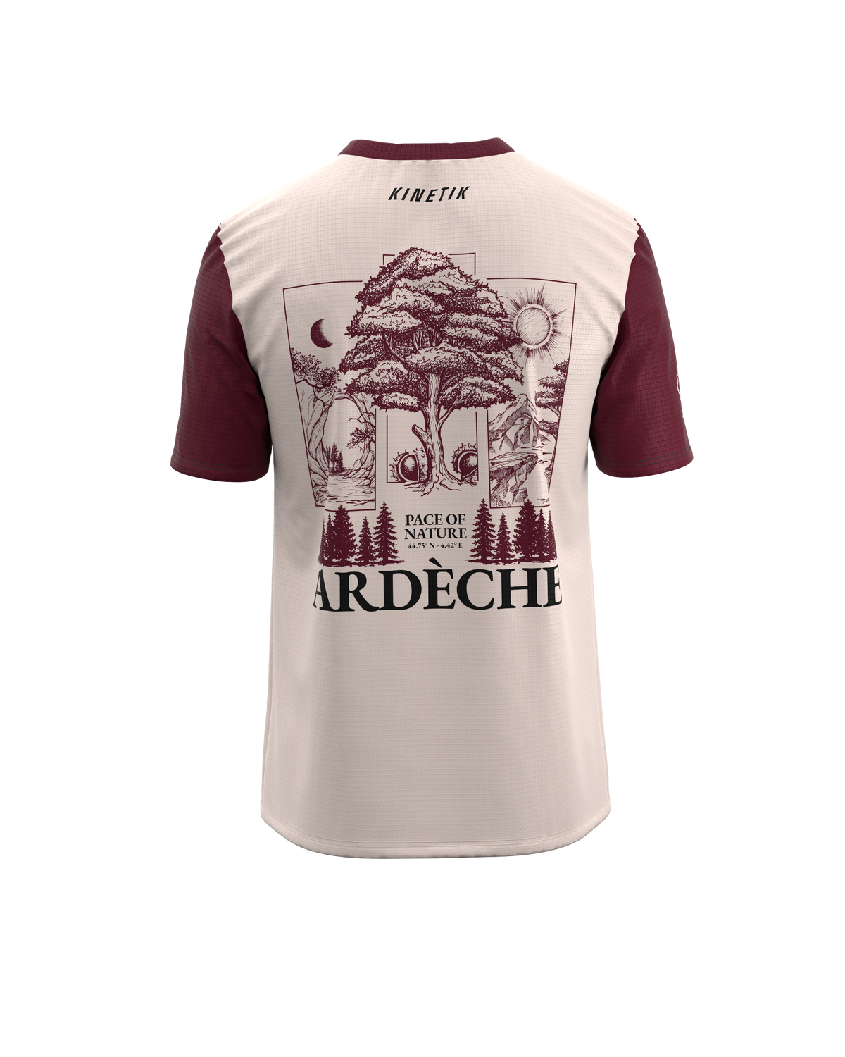 FALKON MEN ARDECHE BORDEAUX-maillot manches courtes trail-running homme-kinetik-adrenalink