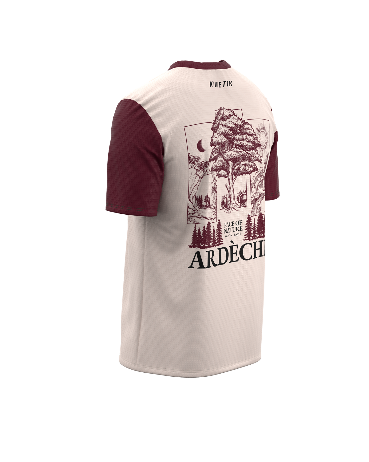 FALKON MEN ARDECHE BORDEAUX-maillot manches courtes trail-running homme-kinetik-adrenalink