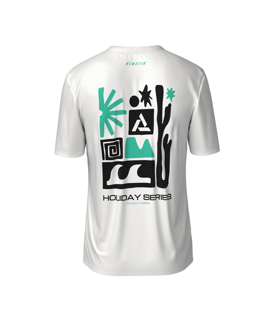 PRECOMMANDE - FALKON MEN HOLIDAY SERIES WHITE-Tee-shirts-maillot manches courtes trail-running homme-kinetik-adrenalink