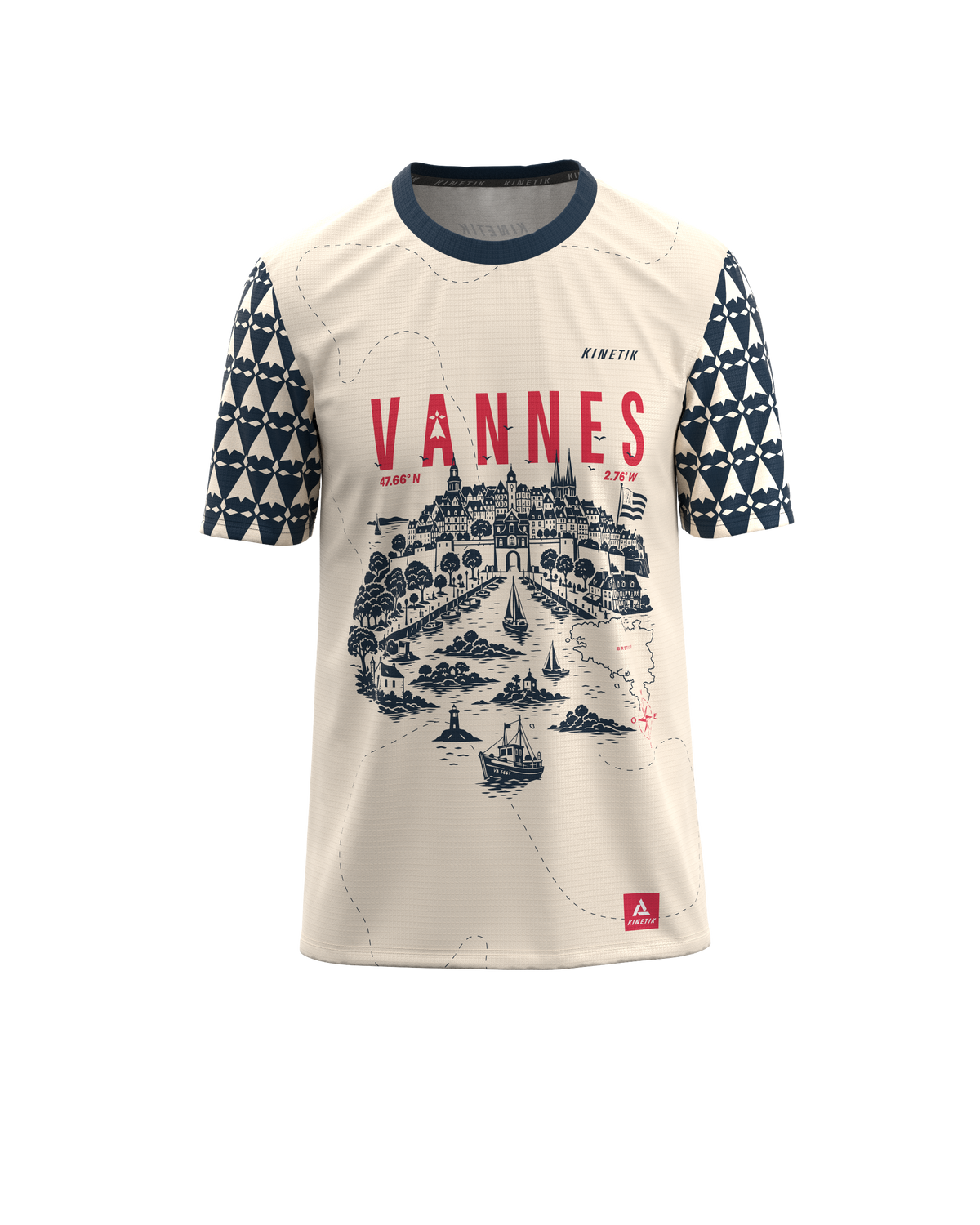 FALKON MEN VANNES NAVY-maillot manches courtes trail-running homme-kinetik-adrenalink