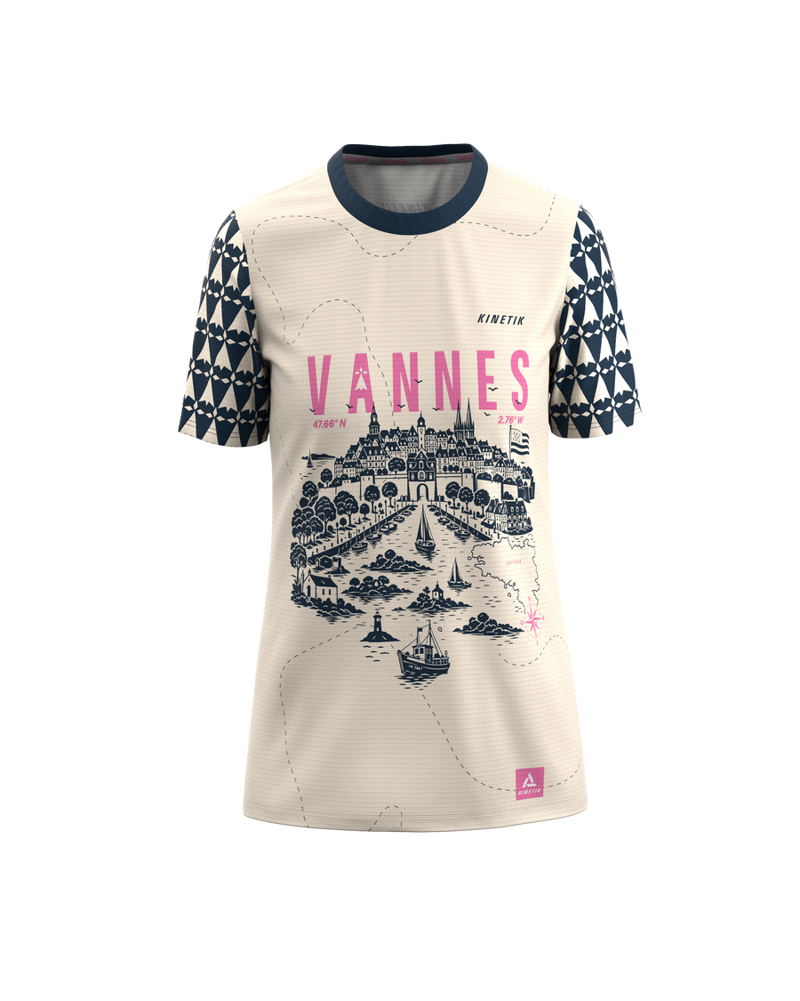 FALKON WOMEN VANNES NAVY - - maillot manches courtes trail-running femme - kinetik-adrenalink