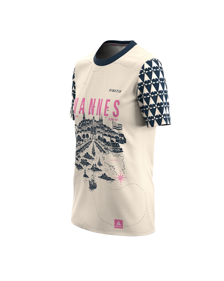FALKON WOMEN VANNES NAVY - - maillot manches courtes trail-running femme - kinetik-adrenalink