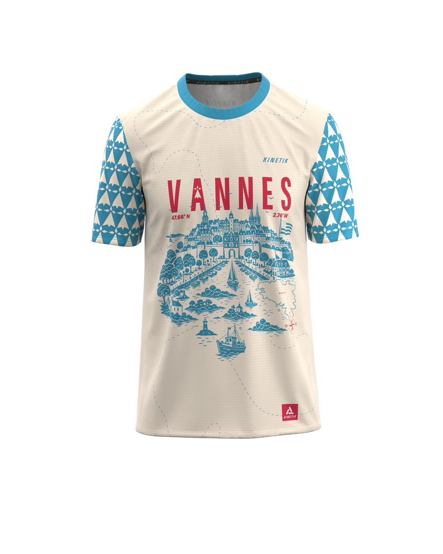FALKON MEN VANNES BLEU-maillot manches courtes trail-running homme-kinetik-adrenalink