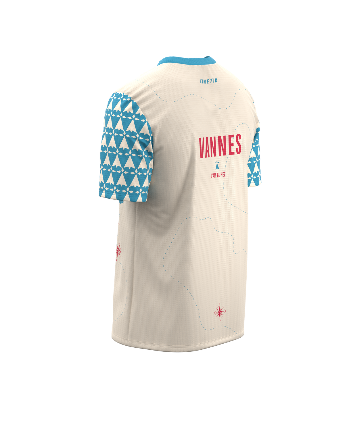 FALKON MEN VANNES BLEU-maillot manches courtes trail-running homme-kinetik-adrenalink