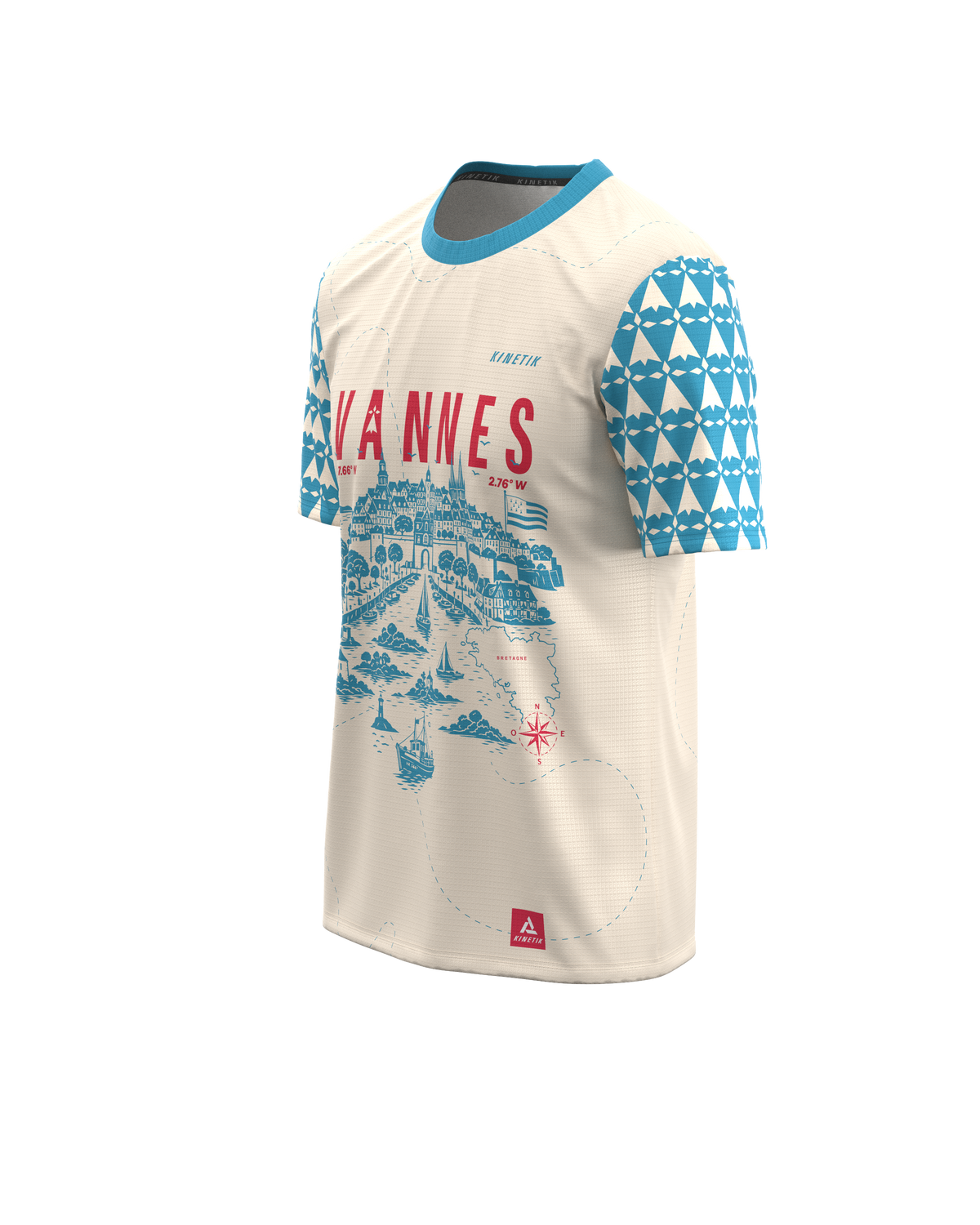 FALKON MEN VANNES BLEU-maillot manches courtes trail-running homme-kinetik-adrenalink