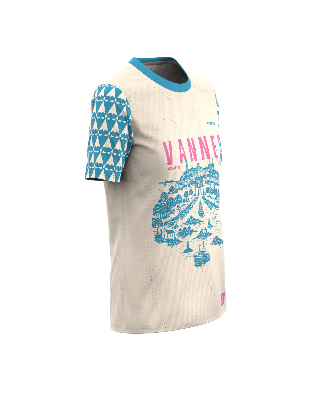 FALKON WOMEN VANNES BLEU - - maillot manches courtes trail-running femme - kinetik-adrenalink