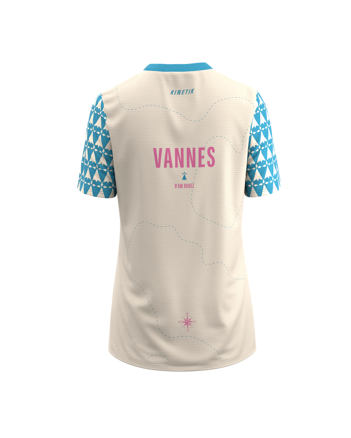 FALKON WOMEN VANNES BLEU - - maillot manches courtes trail-running femme - kinetik-adrenalink
