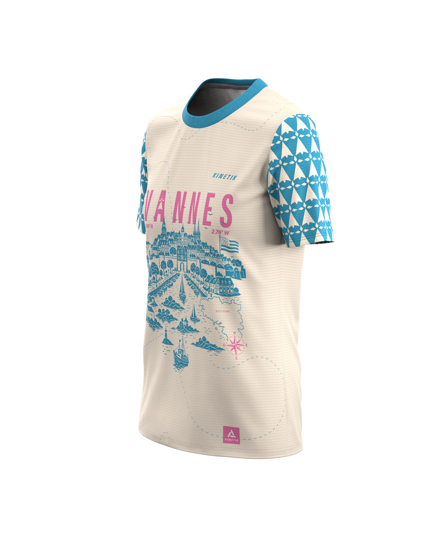 FALKON WOMEN VANNES BLEU - - maillot manches courtes trail-running femme - kinetik-adrenalink