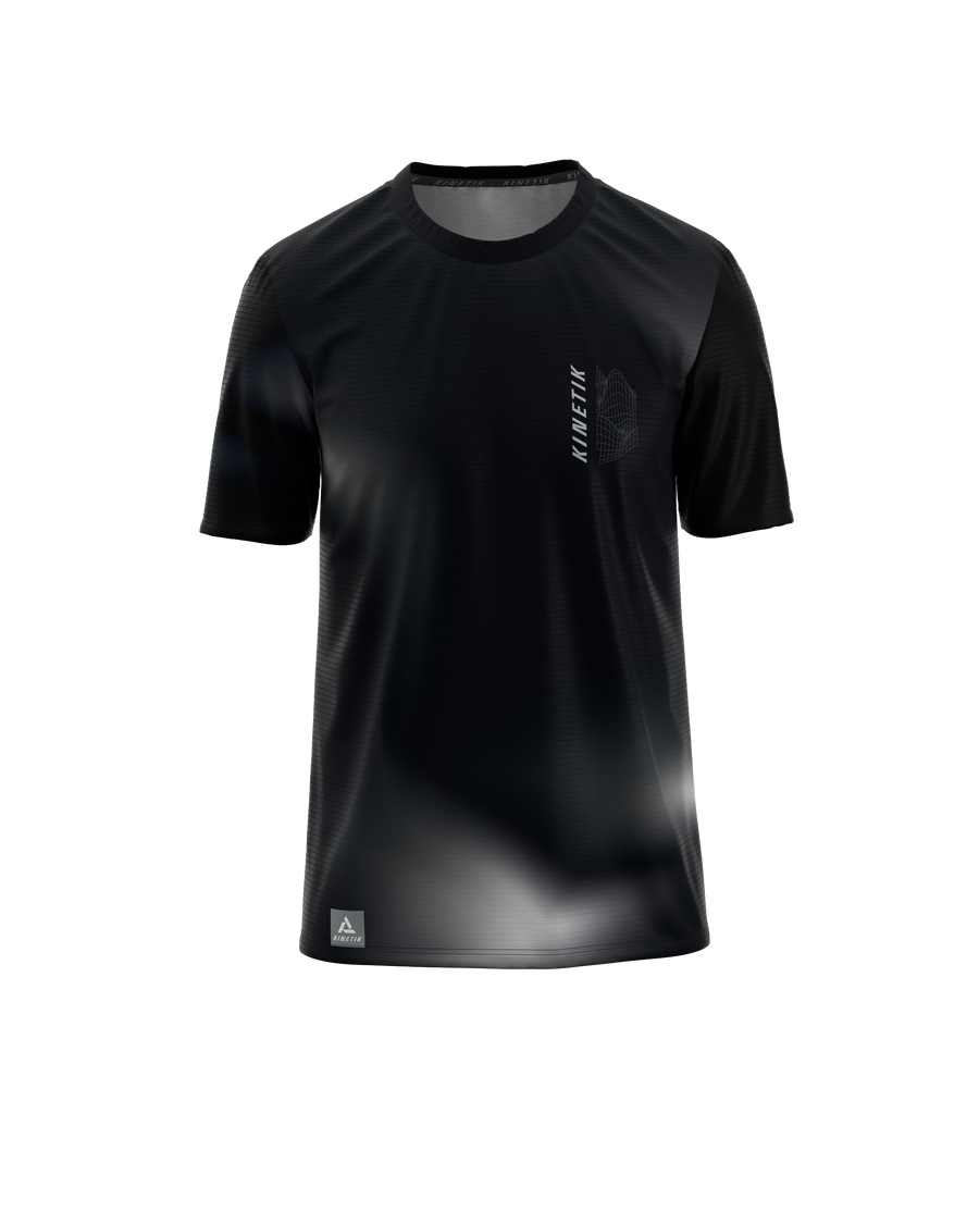 FALKON MEN THE TRAIL MOUVEMENT BLACK-maillot manches courtes trail-running homme-kinetik-adrenalink