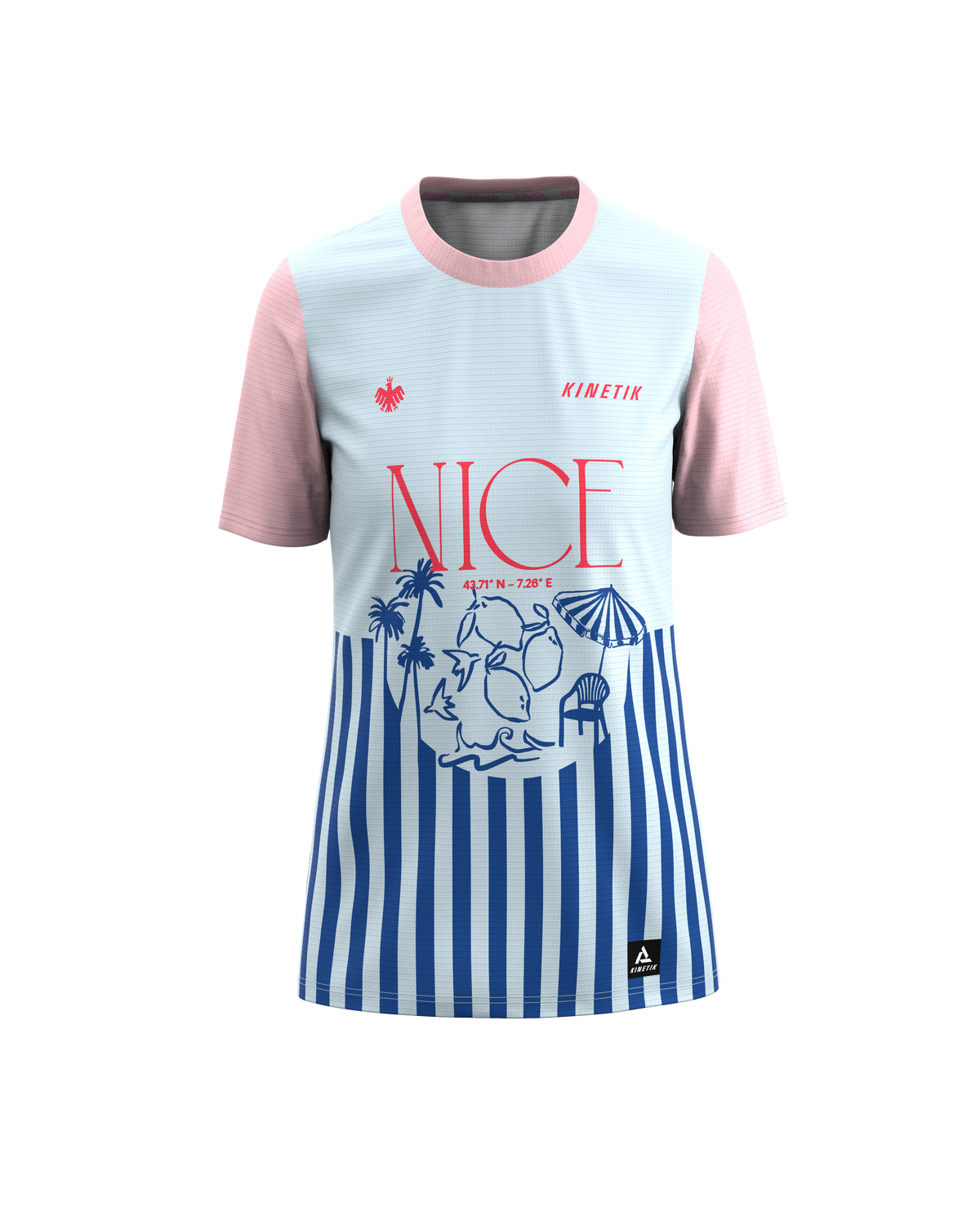 FALKON WOMEN NICE STRIPS - - maillot manches courtes trail-running femme - kinetik-adrenalink