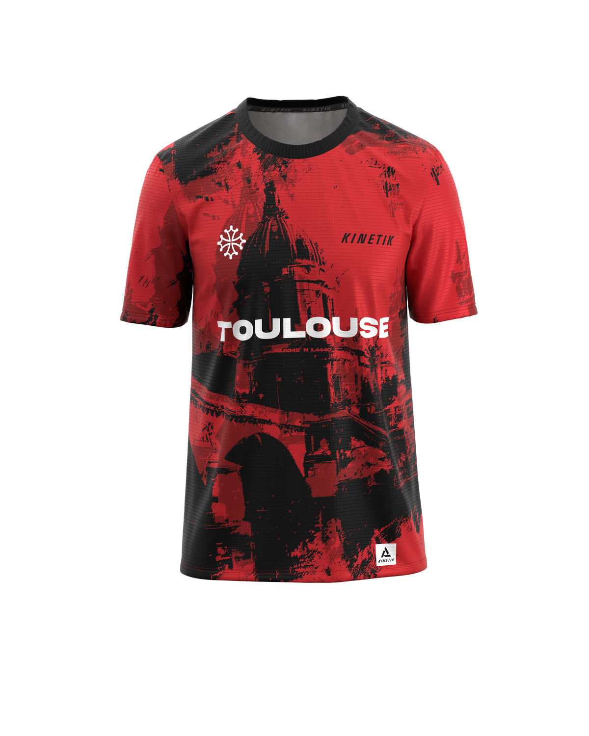 FALKON TOULOUSE RED MEN-maillot manches courtes trail-running homme-kinetik-adrenalink
