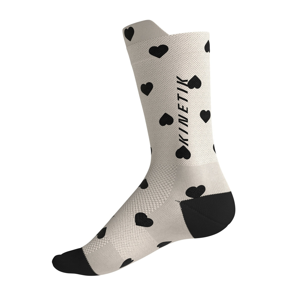 chaussettes de trail running fullkross socks coeur heartrunneuse blanc