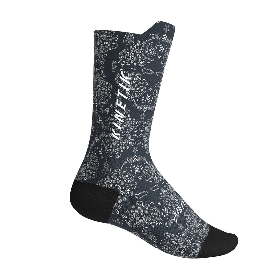 chaussettes de trail running fullkross socks bleu paisley