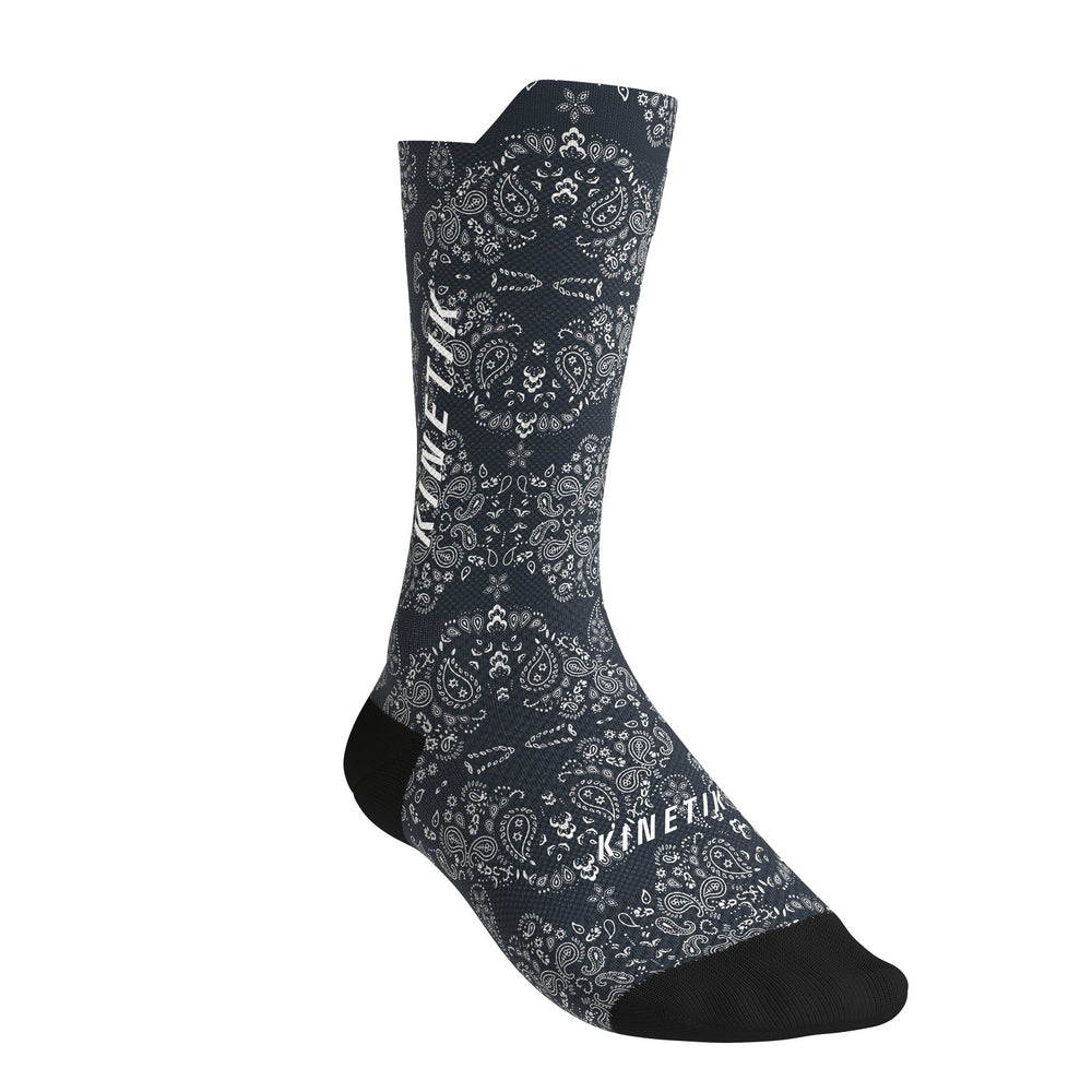 chaussettes de trail running fullkross socks bleu paisley