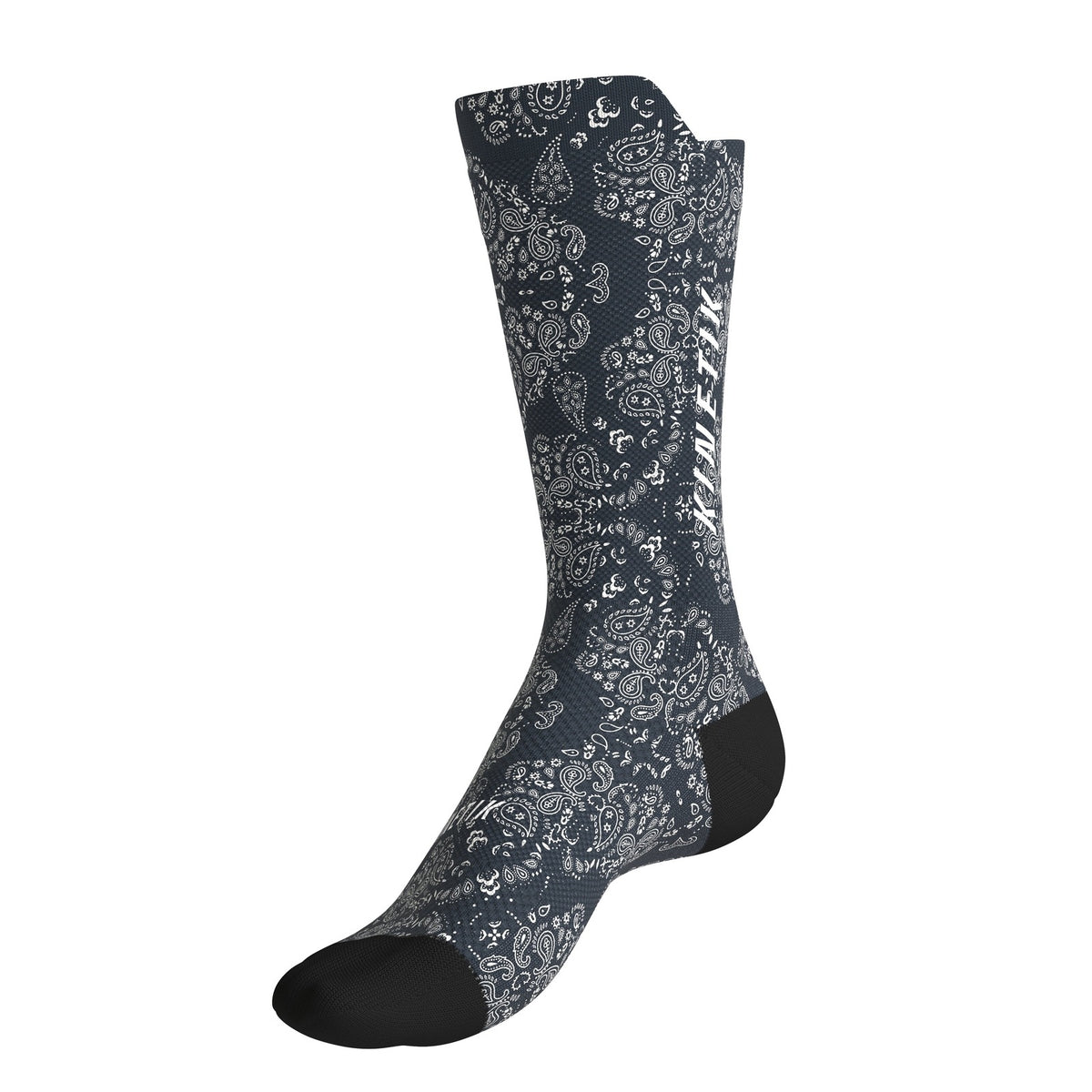 chaussettes de trail running fullkross socks bleu paisley