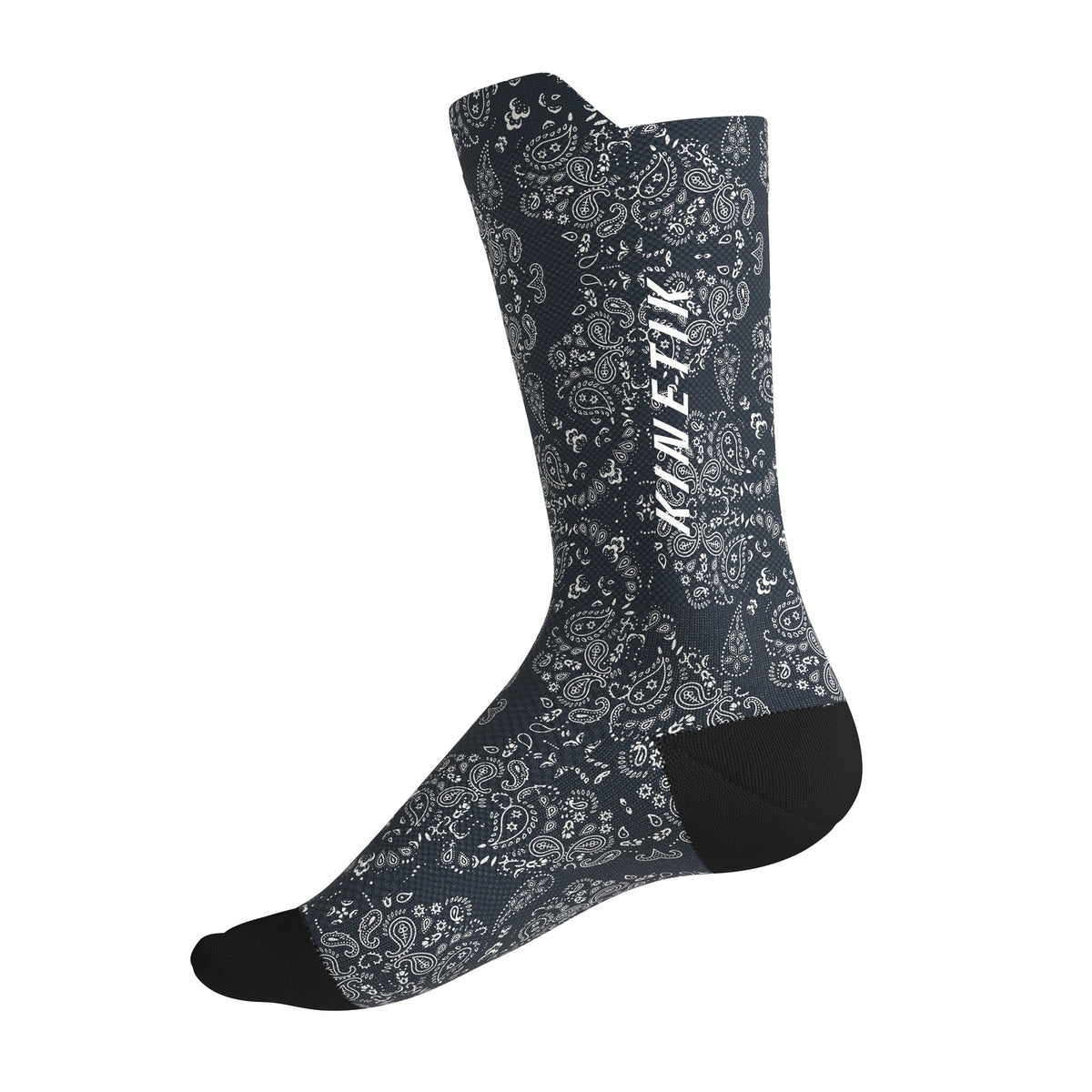 chaussettes de trail running fullkross socks bleu paisley