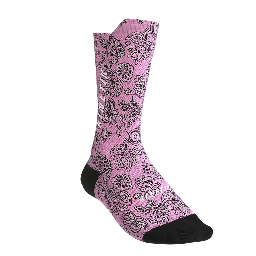chaussettes de trail running fullkross socks rose bandana rosy