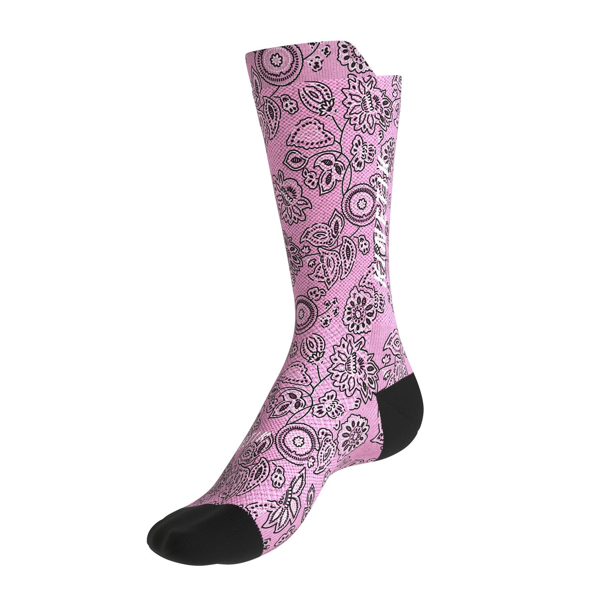 chaussettes de trail running fullkross socks rose bandana rosy