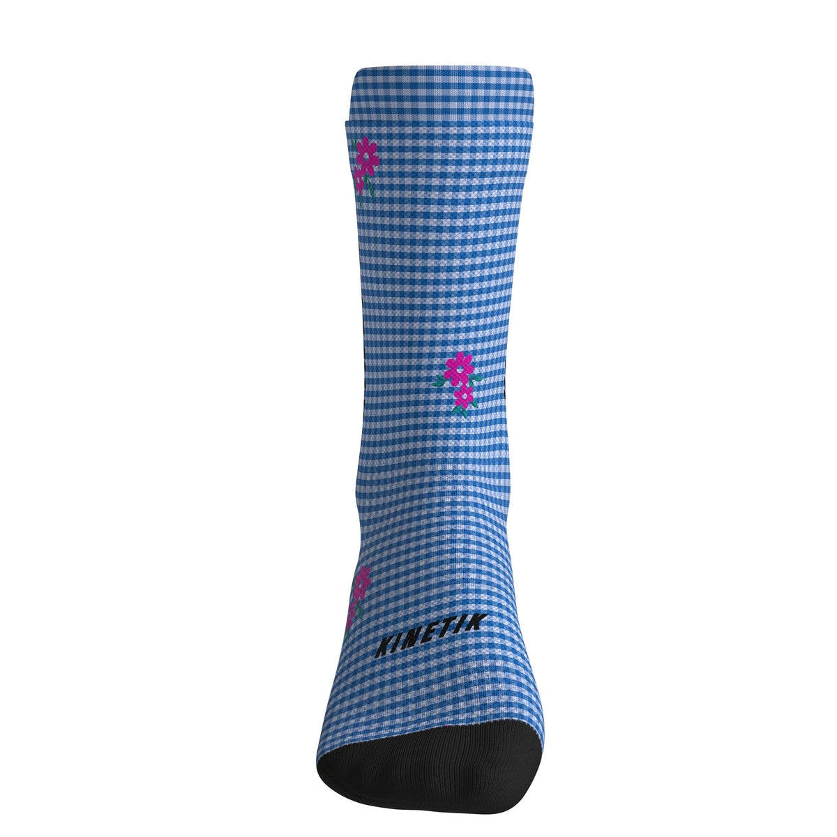 chaussettes de trail running fullkross socks bleu vichy wild