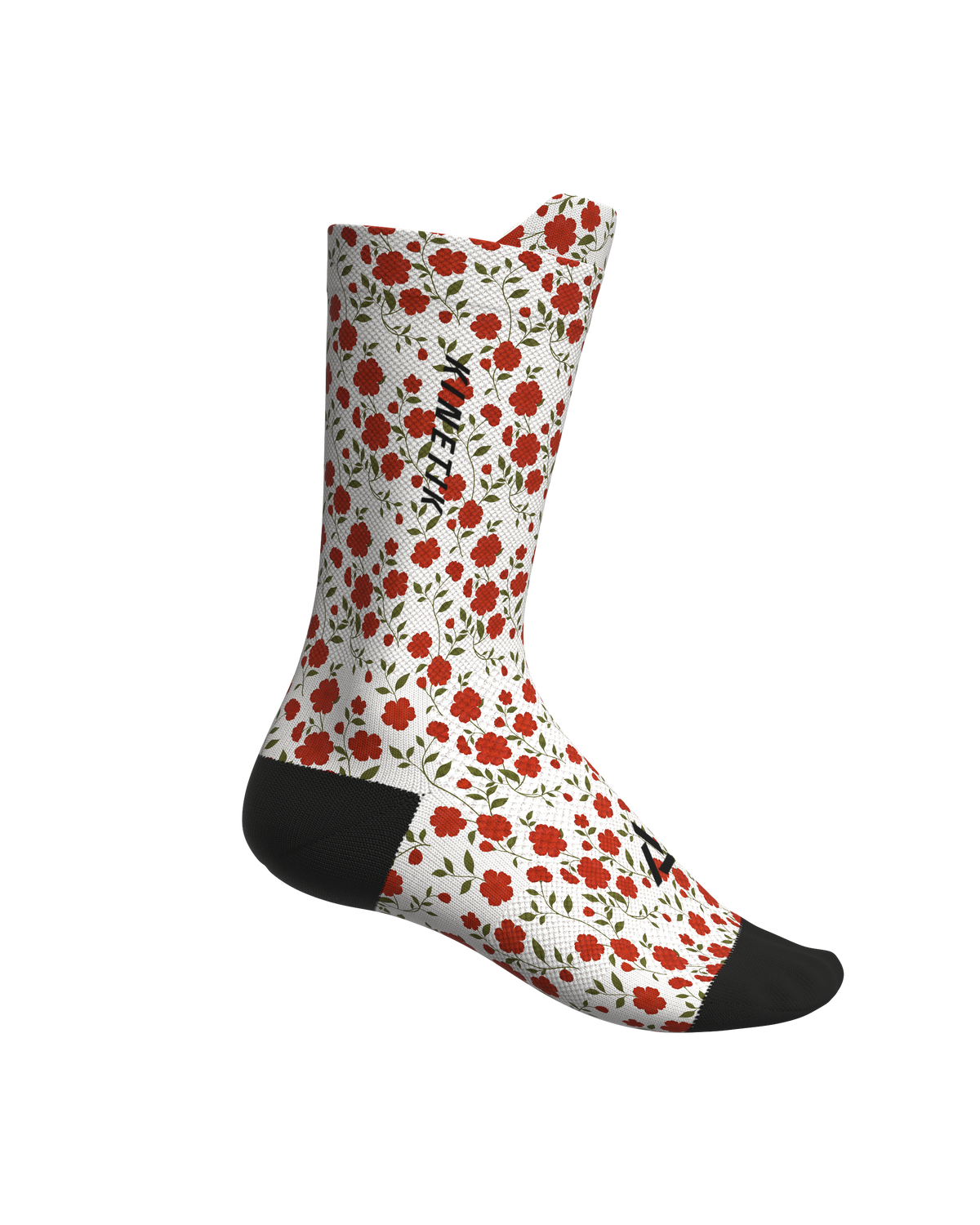 chaussettes de trail running fullkross socks fleurs coquelicot