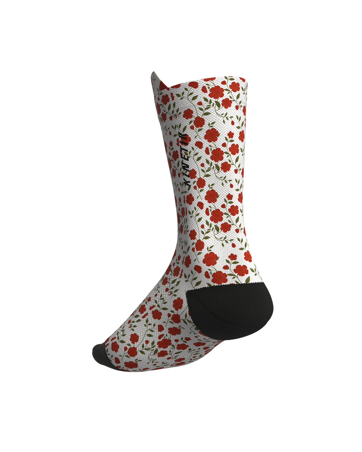 chaussettes de trail running fullkross socks fleurs coquelicot