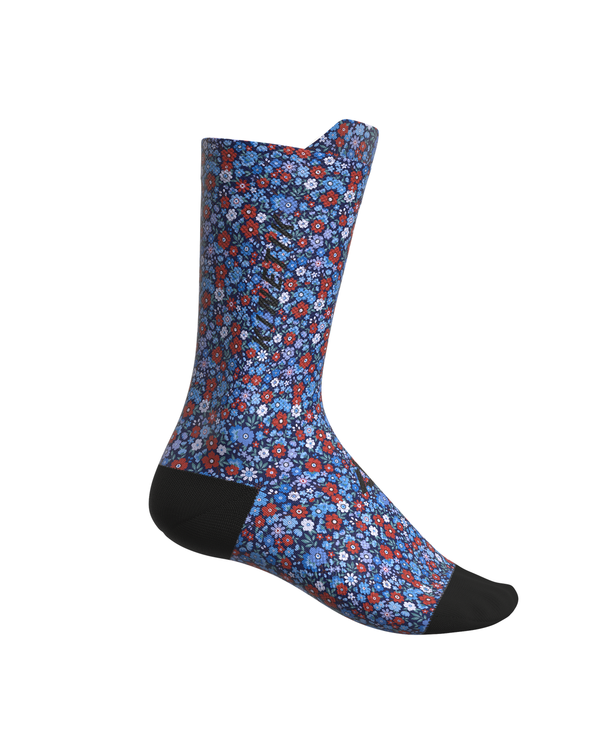 chaussettes de trail running fullkross socks floral blue bleu provence