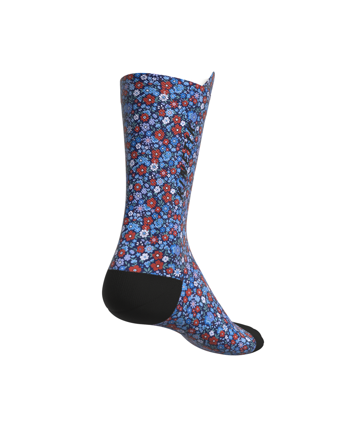 chaussettes de trail running fullkross socks floral blue bleu provence