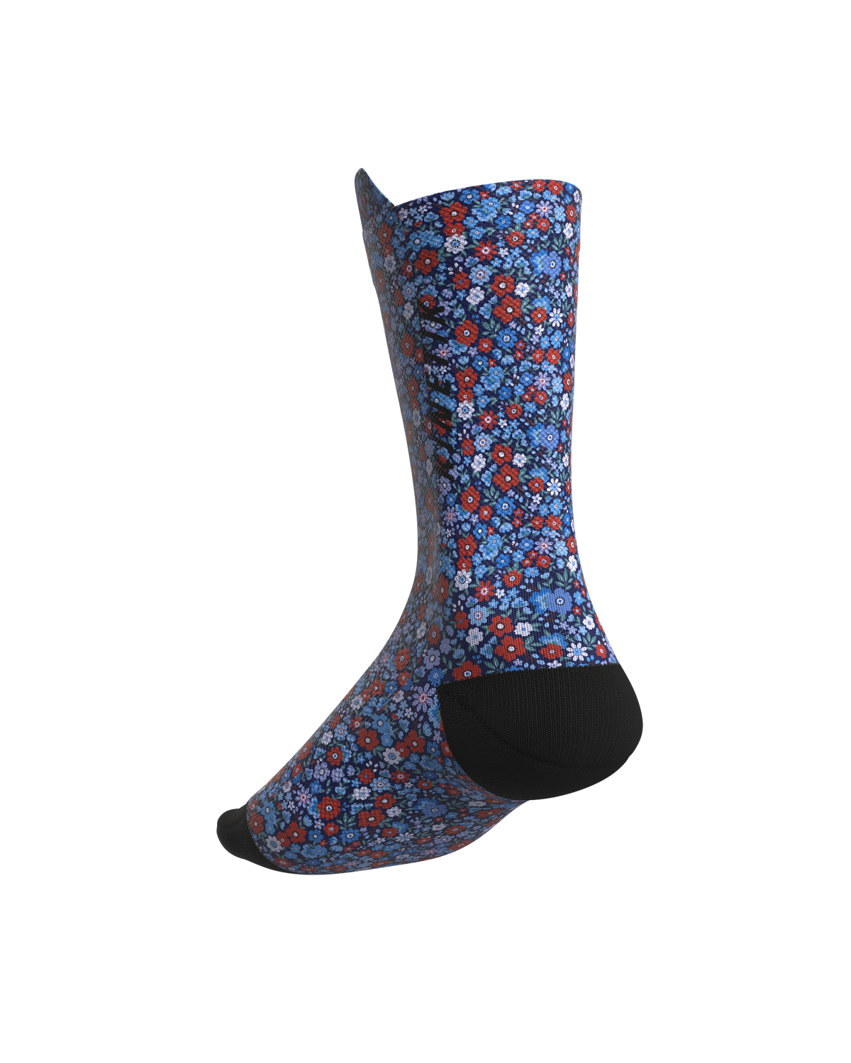 chaussettes de trail running fullkross socks floral blue bleu provence