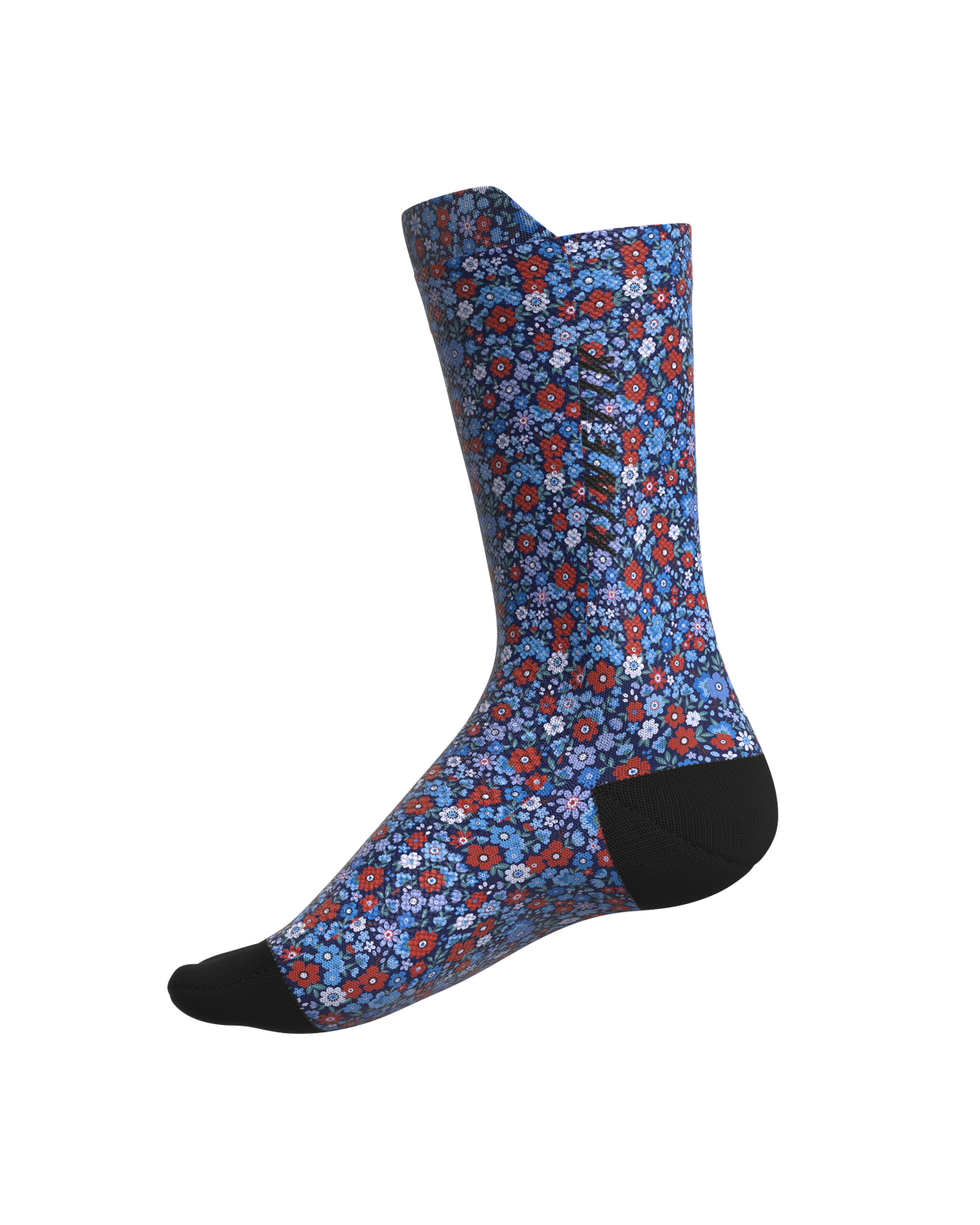chaussettes de trail running fullkross socks floral blue bleu provence