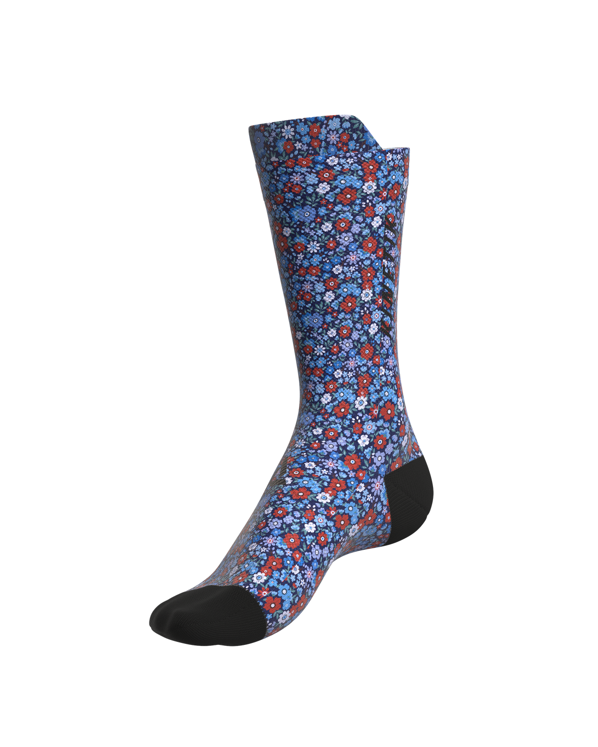 chaussettes de trail running fullkross socks floral blue bleu provence