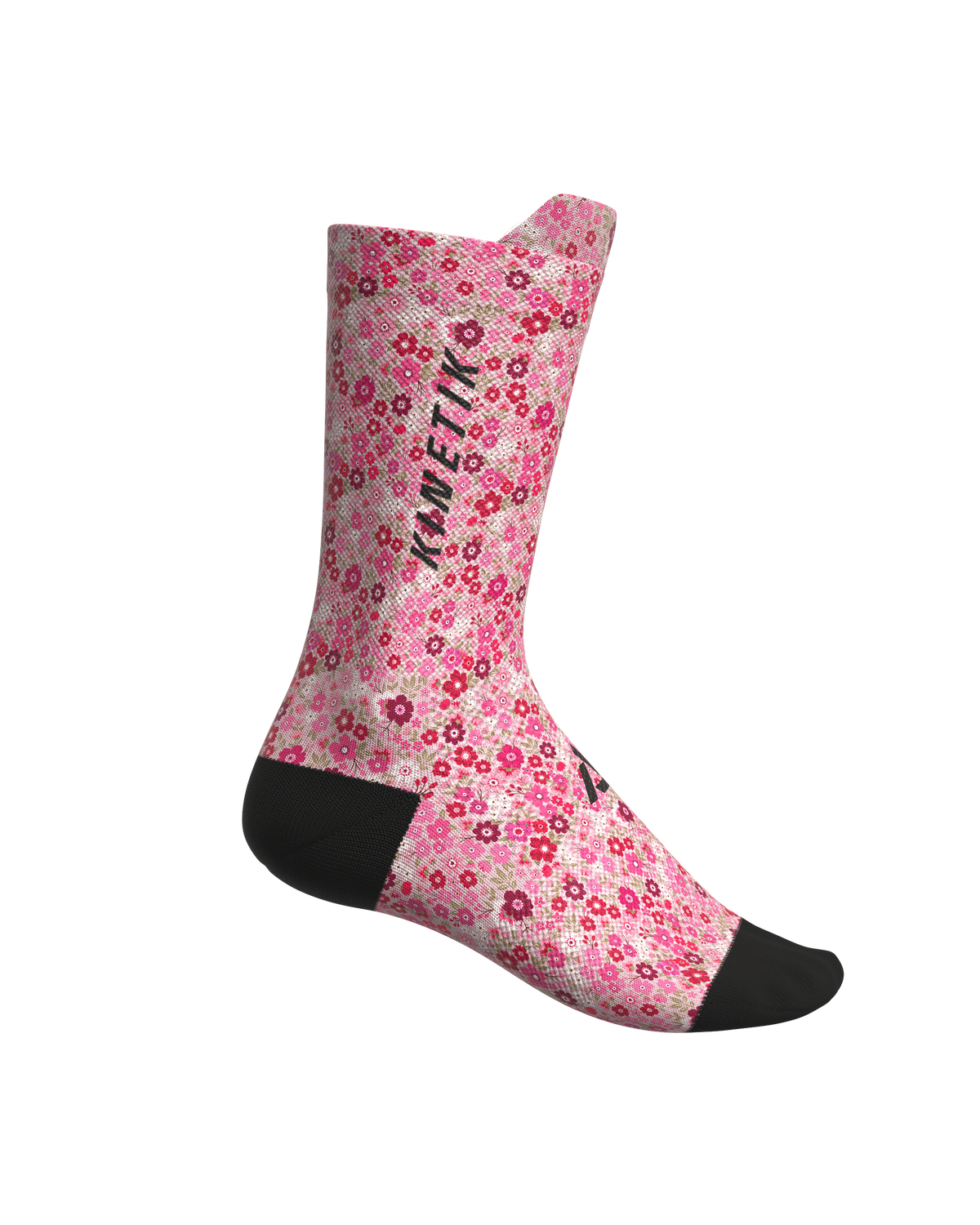 chaussettes de trail running fullkross socks floral pink mellow rose