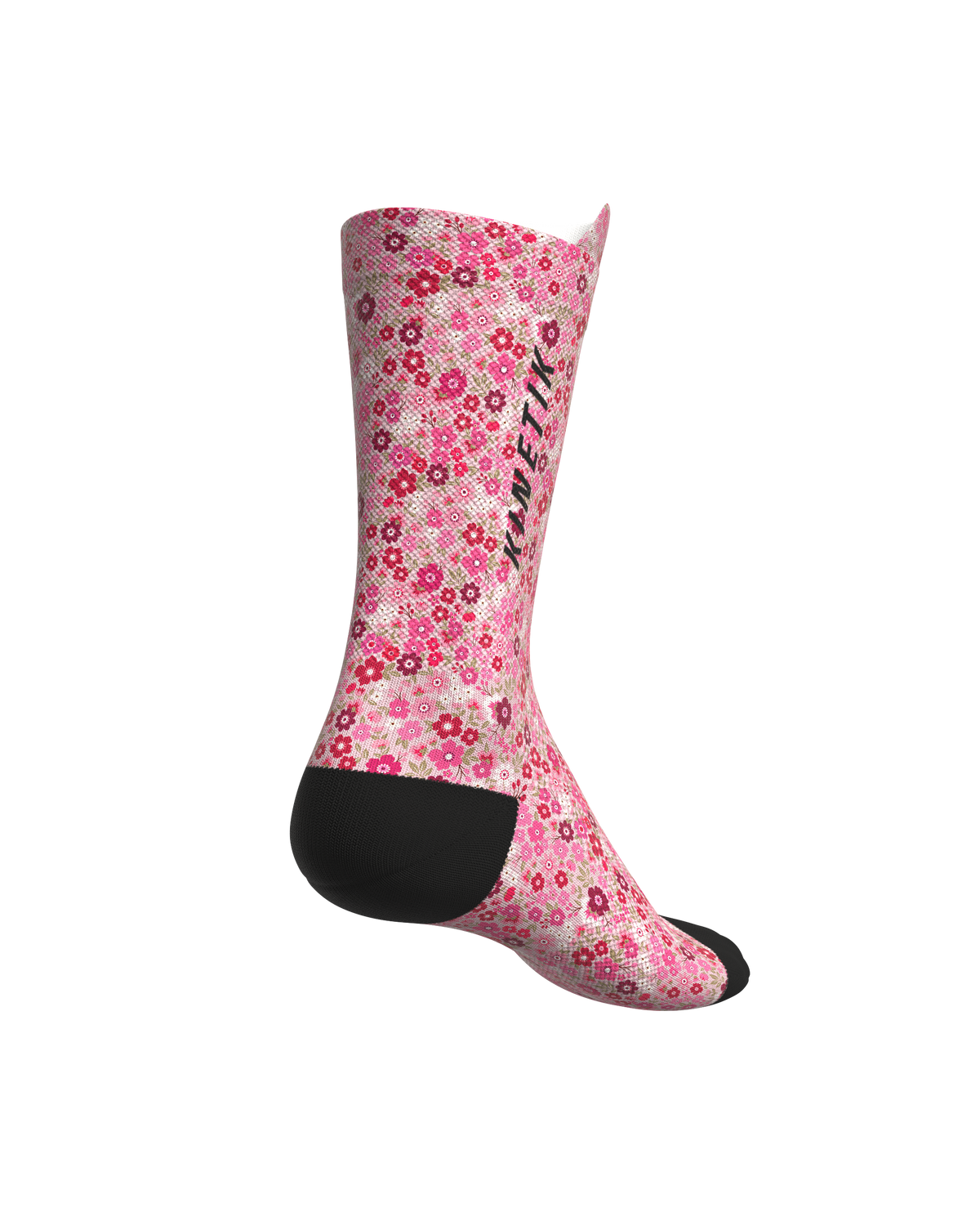 chaussettes de trail running fullkross socks floral pink mellow rose