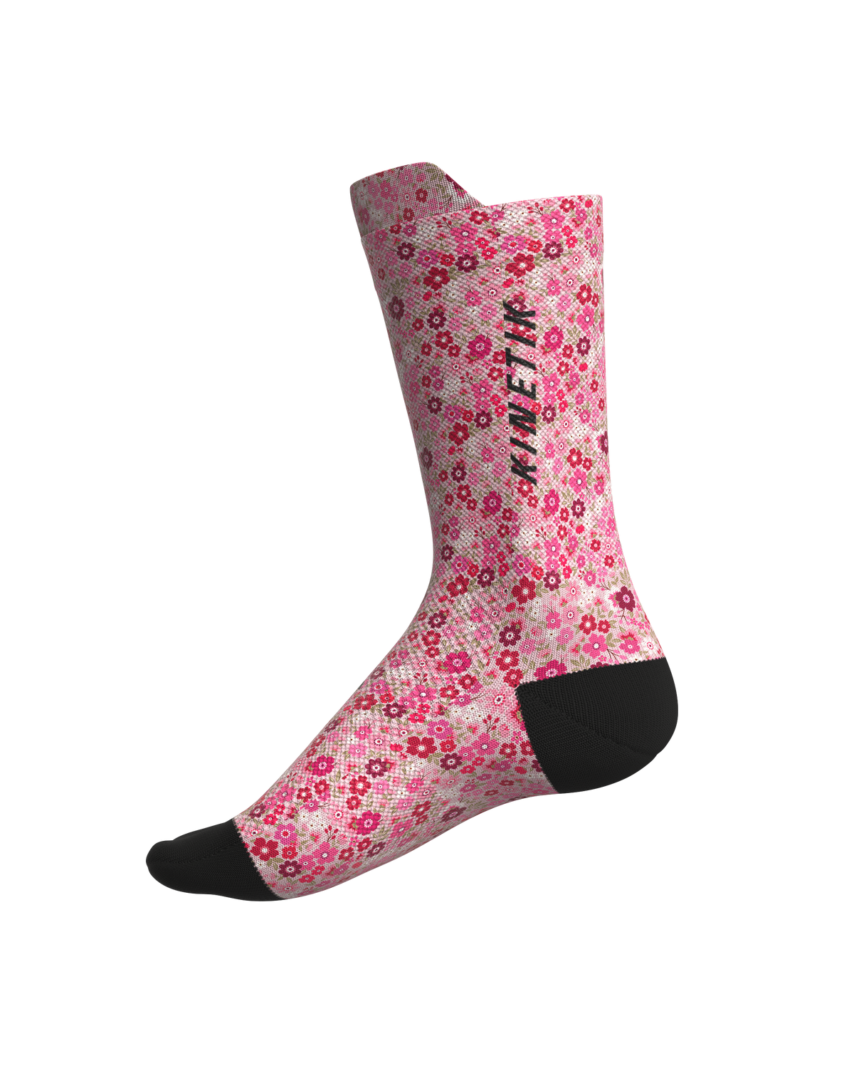 chaussettes de trail running fullkross socks floral pink mellow rose