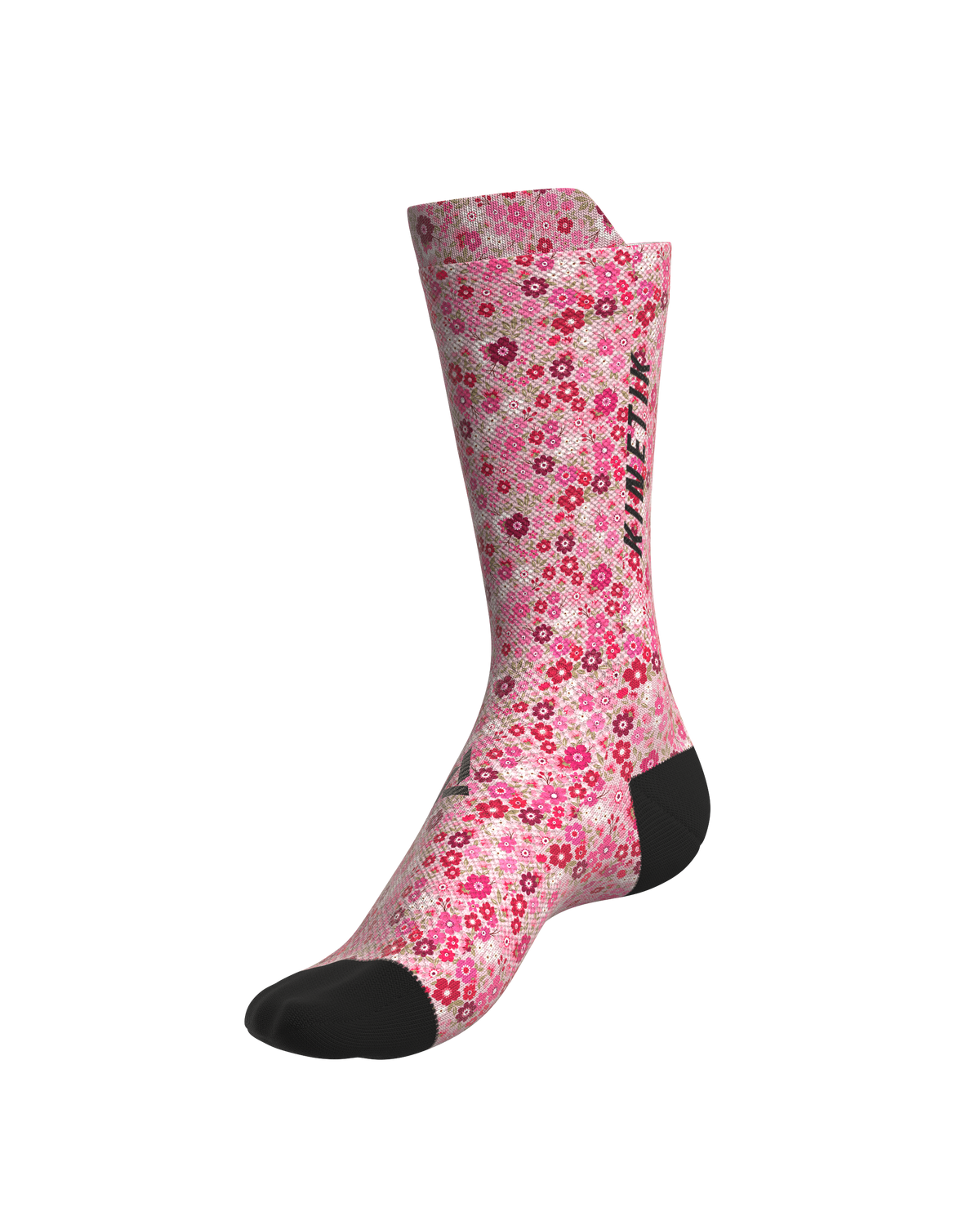 chaussettes de trail running fullkross socks floral pink mellow rose
