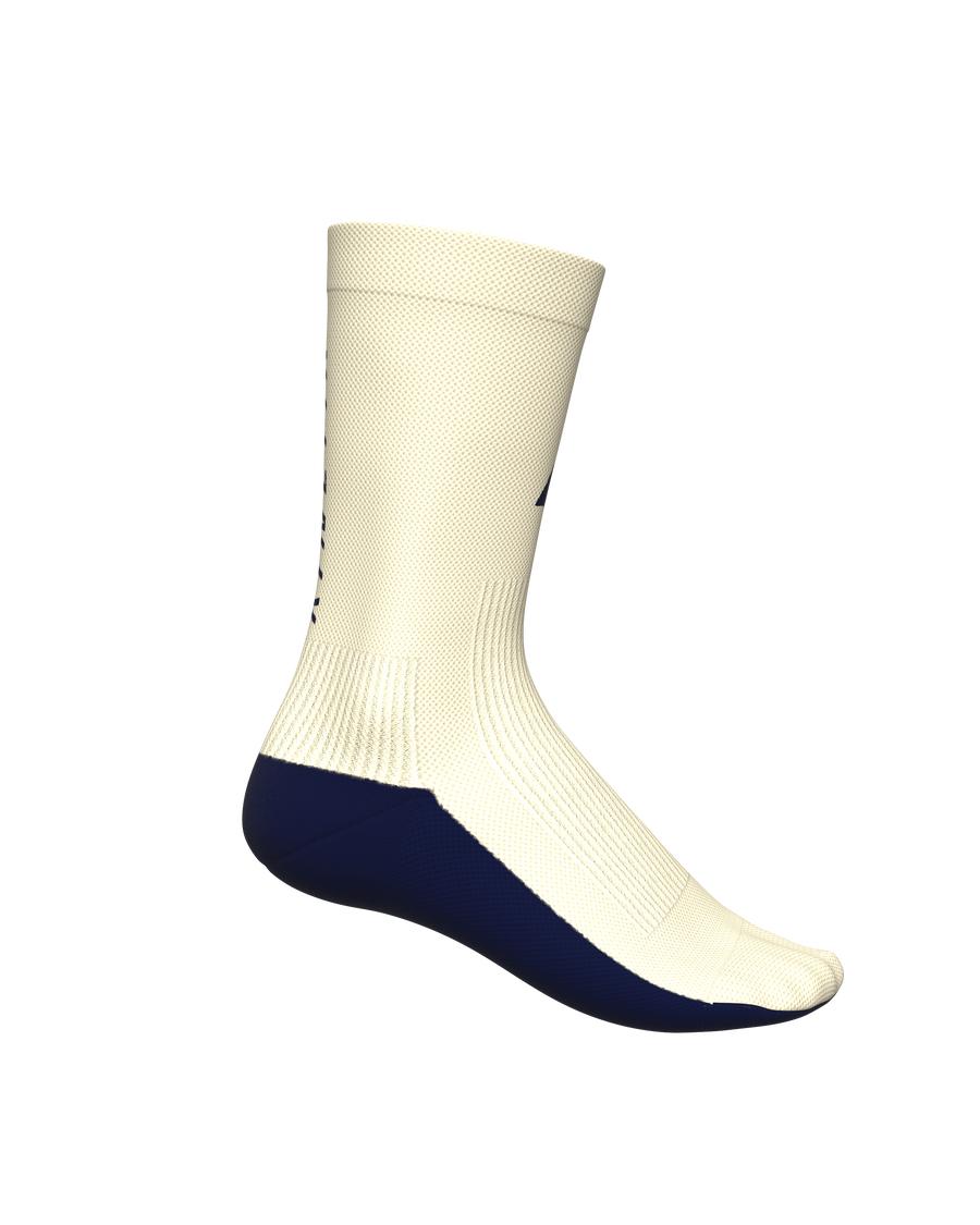 chaussettes de trail running socks all tracks motion blanc et bleu