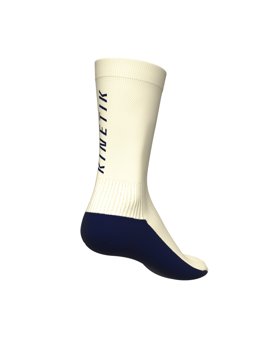 chaussettes de trail running socks all tracks motion blanc et bleu